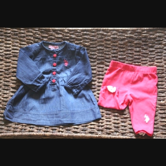 U.S. Polo Assn. Matching Sets Us Polo Assn Baby Girl Denim Dress